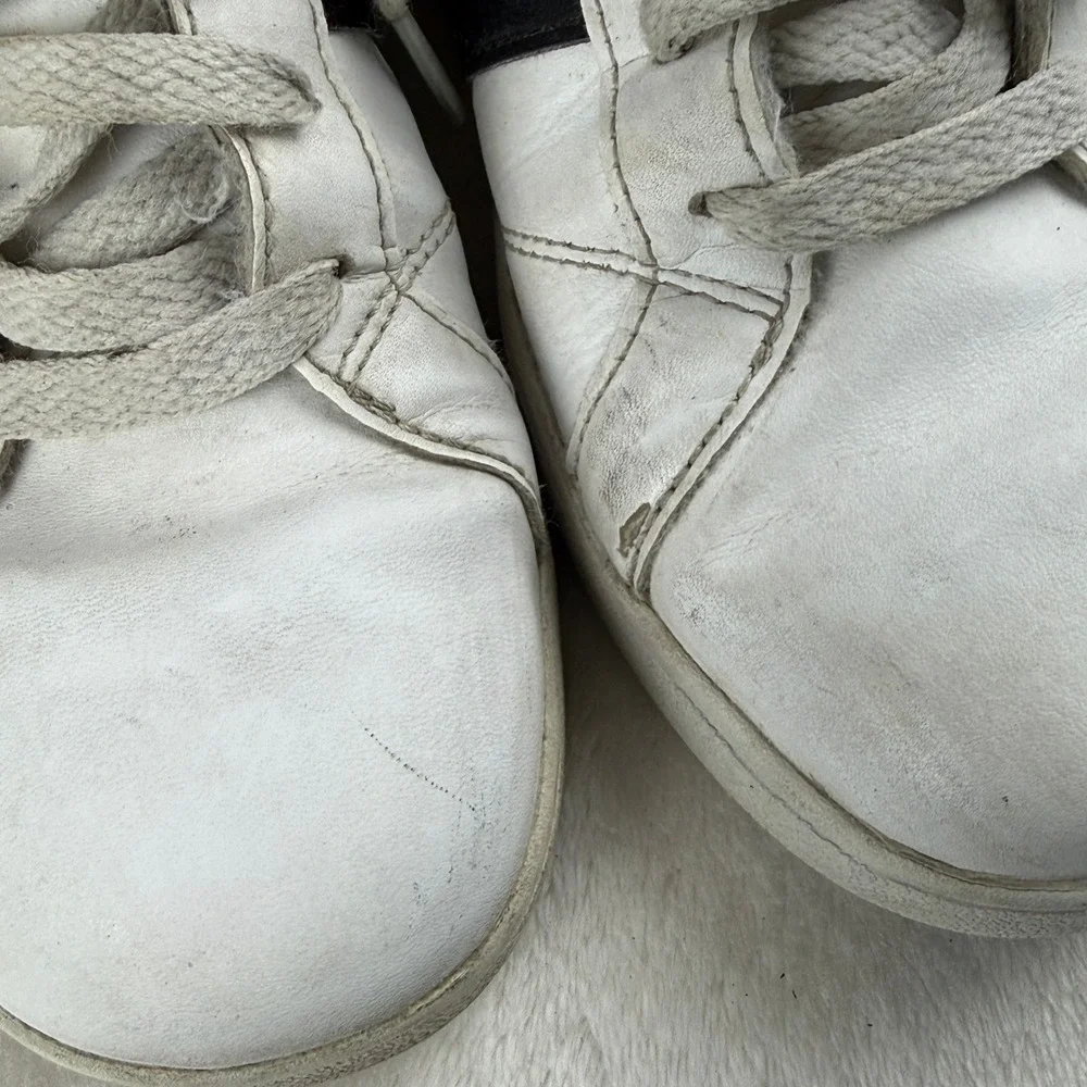 Adidas Baseline Shoes Womens Size 6 White Black 3‎ Stripes Court Sneaker AW4299